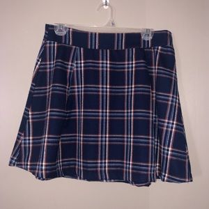 NWOT Navy Blue Plaid Skirt